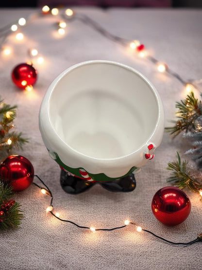 Santa’s Boot Christmas Planter Pot Ceramic Santa Boots Candy Holder Holiday Table Centerpiece Christmas Gift Festive Home Decor