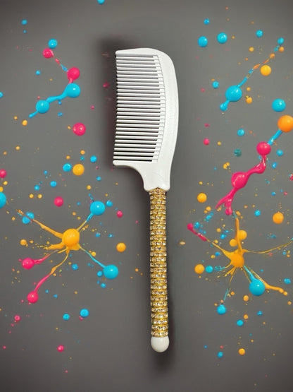 Sparkly Rhinestone Handle Comb Colorful Hair Comb for Styling Detangling Glam Beauty Accessory Gift for Her stocking filler