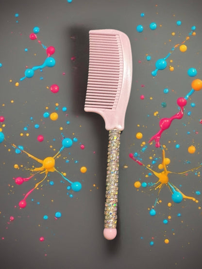 Sparkly Rhinestone Handle Comb Colorful Hair Comb for Styling Detangling Glam Beauty Accessory Gift for Her stocking filler