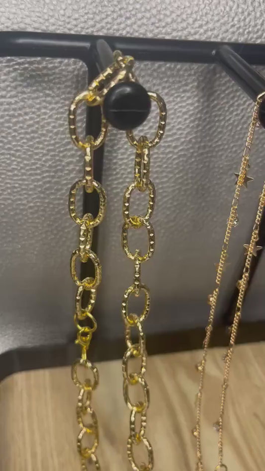 Gold Layered Necklace Set: Star Charm, Thick & Thin Chains